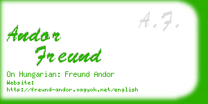 andor freund business card